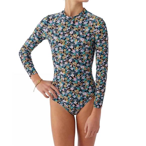 NEW O'NEILL tatum long sleeve surf suit in black - Picture 2 of 5